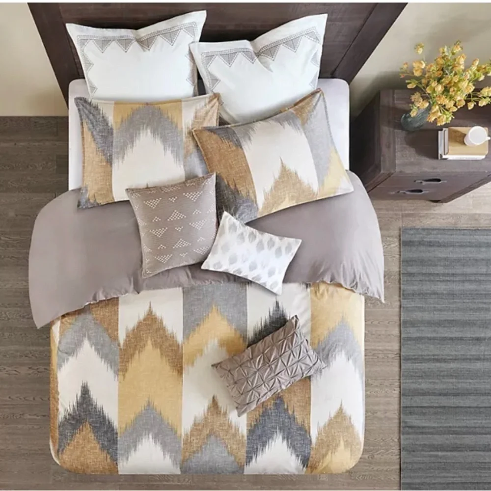 INK+IVY Alpine Cotton Comforter Set -Modern Cabin Lodge Chevron Down Alt…